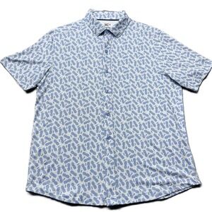 Johnston & Murphy XC4 Short Sleeve Shirt Mens M Pineapple Print Button Up